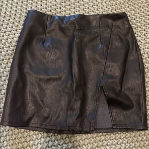 Superdown Black Faux Leather Skirt